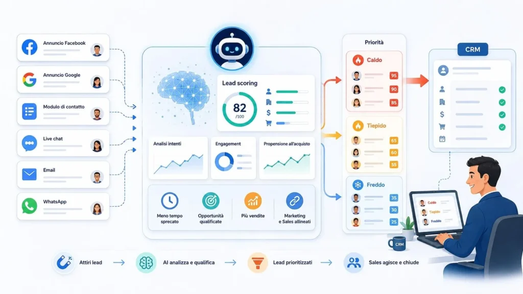 Qualificare lead con AI attraverso lead scoring e priorità commerciali